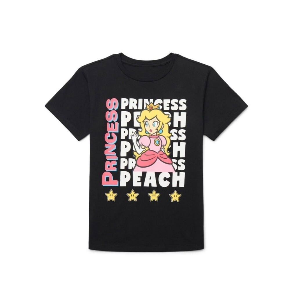 NEW Princess Peach Girl's Super Mario Graphic T-Shirt XS 4/5
